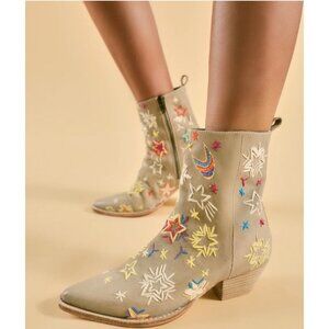 Free People Embroidered Star Bowers Embroidered Boots Stone ( 40 )